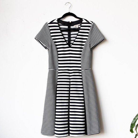 Banana Republic Dresses & Skirts - Banana Republic Striped A-Line Dress Black White 8
